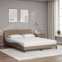 Cama con colchón cuero sintético capuchino 160x200