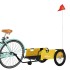 Remolque para bicicletas tela Oxford y hierro amarillo y