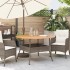 Mesa de jardín superficie de madera ratán PE gris Ø110x71