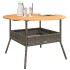 Mesa de jardín superficie de madera ratán PE gris Ø110x71
