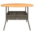 Mesa de jardín superficie de madera ratán PE gris Ø110x71