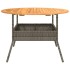 Mesa de jardín superficie de madera ratán PE gris Ø110x71