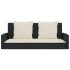 Banco columpio con cojines ratán sintético negro 119x56x48