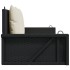 Banco columpio con cojines ratán sintético negro 119x56x48