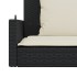 Banco columpio con cojines ratán sintético negro 119x56x48