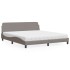 Cama con colchón de tela gris taupe 180x200