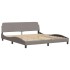 Cama con colchón de tela gris taupe 180x200