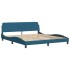 Cama con colchón terciopelo azul 180x200