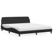 Cama con colchón cuero sintético negro 180x200 cm