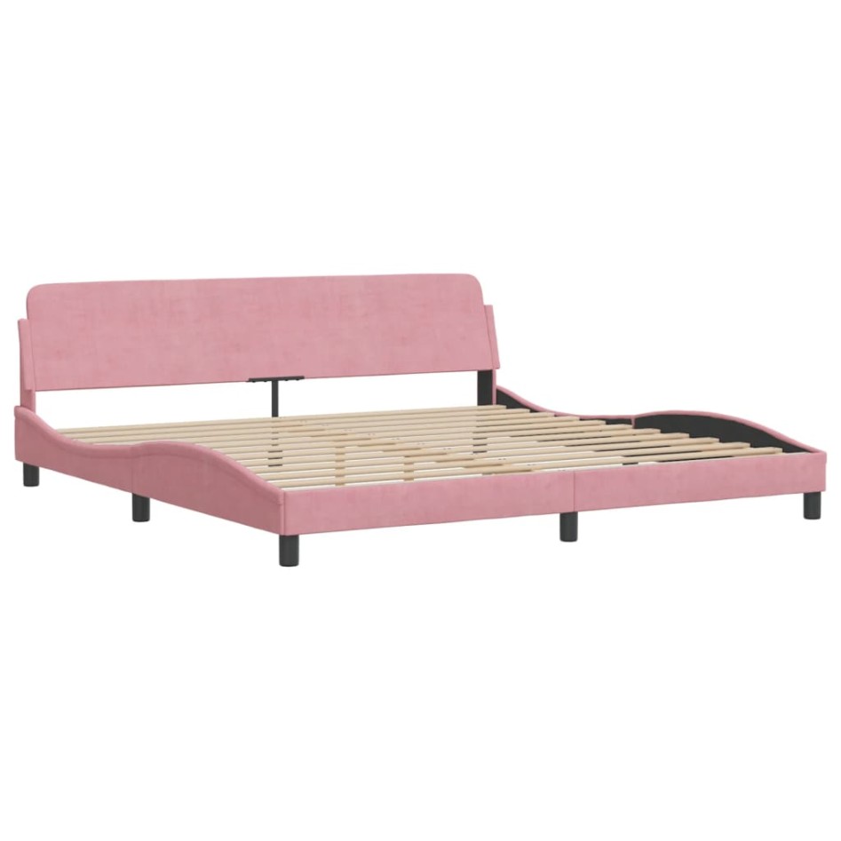 Cama con colchón terciopelo rosa 200x200