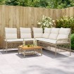Set de sofás de jardín 2 pzas y cojines ratán sintético marrón