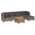 Set de muebles de jardín 6 pzas y cojines ratán sintético