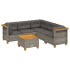 Set de muebles de jardín 6 pzas y cojines ratán sintético