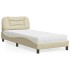 Cama con colchón tela color crema 80x200