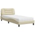 Cama con colchón tela color crema 80x200