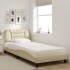 Cama con colchón tela color crema 80x200