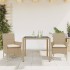Set comedor jardín 3 pzas cojines ratán sintético vidrio