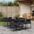 Set de comedor de jardín 7 pzas y cojines ratán sintético