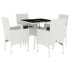 Set comedor jardín 5 pzas cojines ratán sintético vidrio