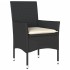 Set comedor jardín 5 pzas cojines ratán sintético vidrio