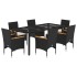 Set comedor jardín 7 pzas cojines ratán sintético vidrio