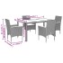 Set de comedor jardín 5 pzas con cojines ratán PE acacia