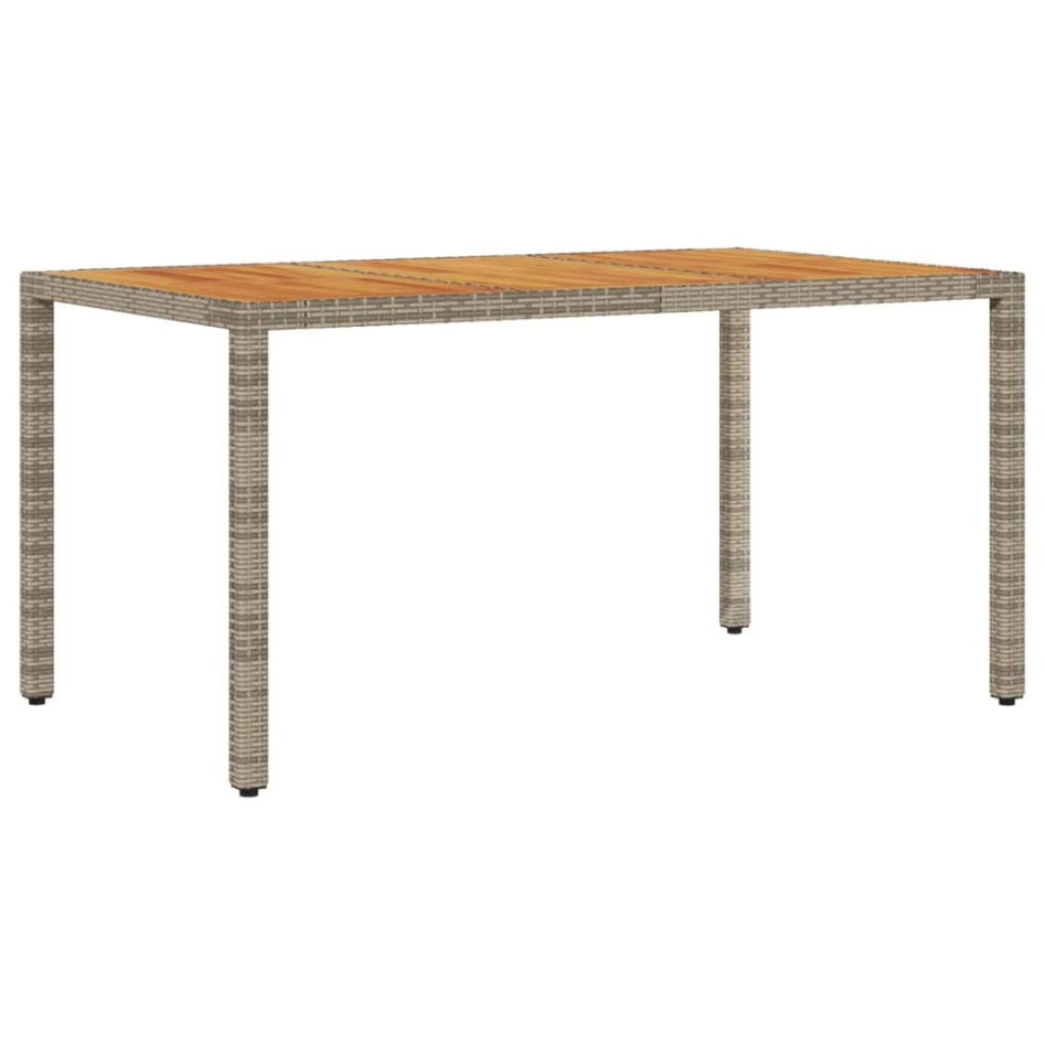 Set de comedor jardín 5 pzas con cojines ratán PE acacia