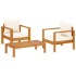 Set de sofás de jardín con cojines 3 pzas madera maciza