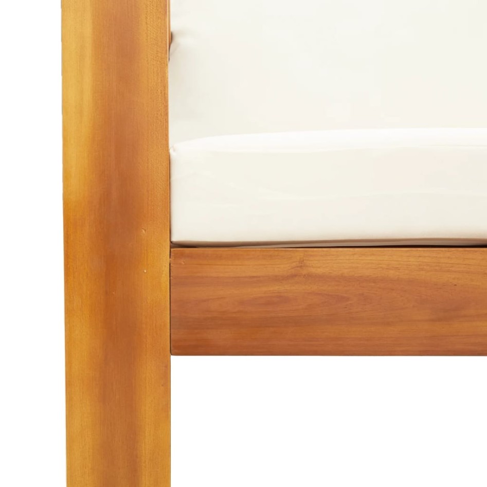 Set de sofás de jardín con cojines 3 pzas madera maciza