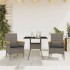 Set comedor jardín 3 pzas y cojines ratán sintético vidrio