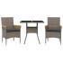 Set comedor jardín 3 pzas y cojines ratán sintético vidrio