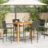 Mesa y taburetes de jardín 5 pzas madera acacia ratán PE