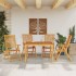Juego de comedor de jardín 5 piezas madera maciza de