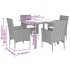 Set comedor jardín 5 pzas cojines ratán sintético vidrio