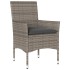 Set comedor jardín 7 pzas y cojines ratán sintético vidrio