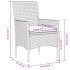 Set comedor jardín 7 pzas y cojines ratán sintético vidrio