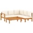 Set sofás de jardín con cojines 4 pzas madera maciza de