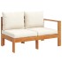 Set sofás de jardín con cojines 4 pzas madera maciza de