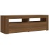 Mueble de TV con luces LED marrón roble 120x35x40