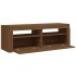 Mueble de TV con luces LED marrón roble 120x35x40