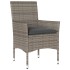 Set de comedor jardín 3 pzas con cojines ratán PE acacia