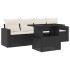 Set de muebles de jardín 5 pzas y cojines ratán sintético