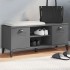 Banco zapatero VIKEN madera maciza pino antracita 106x35x45