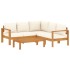 Set sofás de jardín con cojines 4 pzas madera maciza de