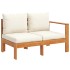 Set sofás de jardín con cojines 4 pzas madera maciza de