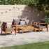 Set sofás de jardín con cojines 4 pzas madera maciza de