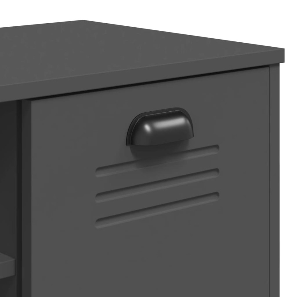 Banco zapatero VIKEN madera maciza pino antracita 106x35x45