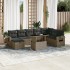 Set de muebles de jardín 9 pzas y cojines ratán sintético