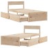 Estructura de cama sin colchón madera maciza de pino 100x200