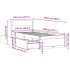 Estructura de cama sin colchón madera maciza de pino 100x200